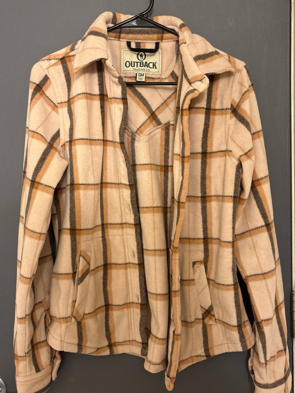 Outback Cream Plaid Teddy Jacket